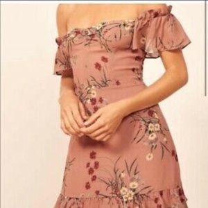 Reformation Hyacinth Dusty Pink Floral Dress